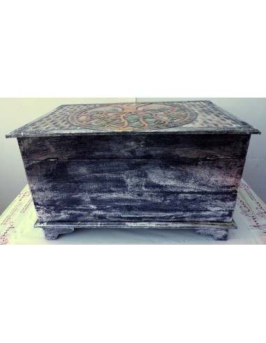 Baule cassapanca in legno mdf con albero della...