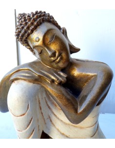 Buddha relax in resina veste color bianco crema... 2