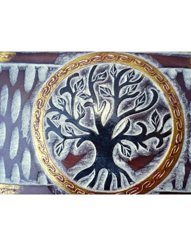 bauletto baule in legno di albesia con albero...