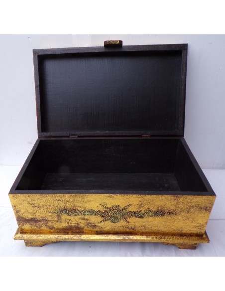 Baule in legno con albero della vita color oro cm 50X30X25