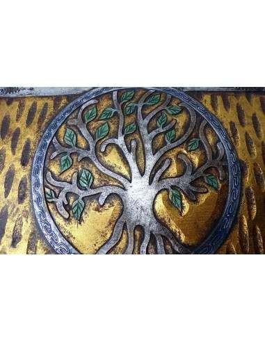 Baule in legno con albero della vita color...