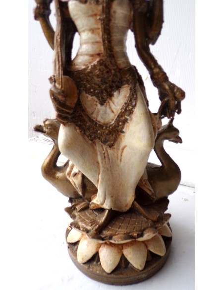 Statua di Dewi Sri in resina cm 14x11x29h bianca shiva etnico Budda Ganesh divinità