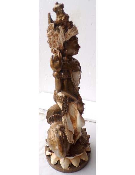 Statua di Dewi Sri in resina cm 14x11x29h bianca shiva etnico Budda Ganesh divinità