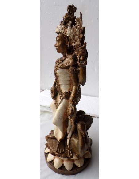 Statua di Dewi Sri in resina cm 14x11x29h bianca shiva etnico Budda Ganesh divinità