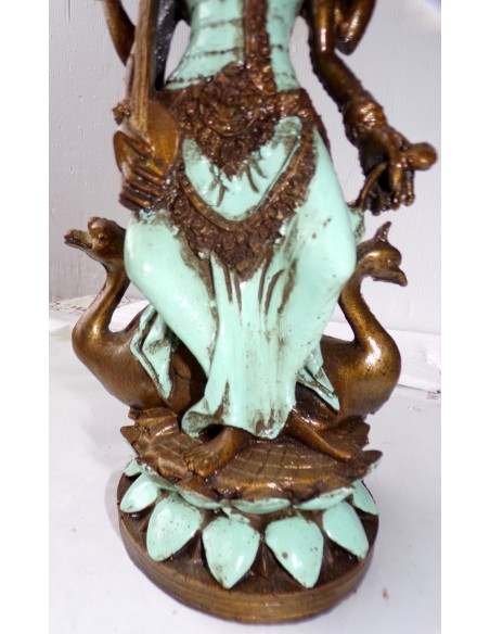 Statua di Dewi Sri in resina cm 14x11x29h turchese shiva etnico Budda Ganesh divinità