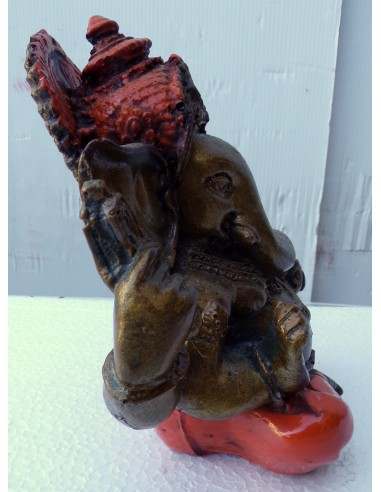 Ganesh oro e arancio cm 11x7x12h resina...