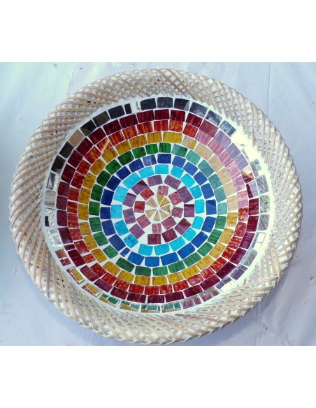tris di svuotatasca artigianale in mosaico di vetro svuota tasca cm 20/25/35 diametro multicolor idea regalo