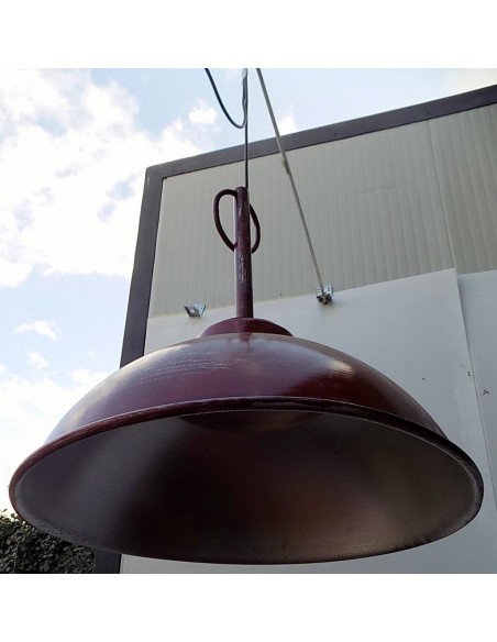 Lampadario in alluminio industrial nero 53x68 rosso nero bianco