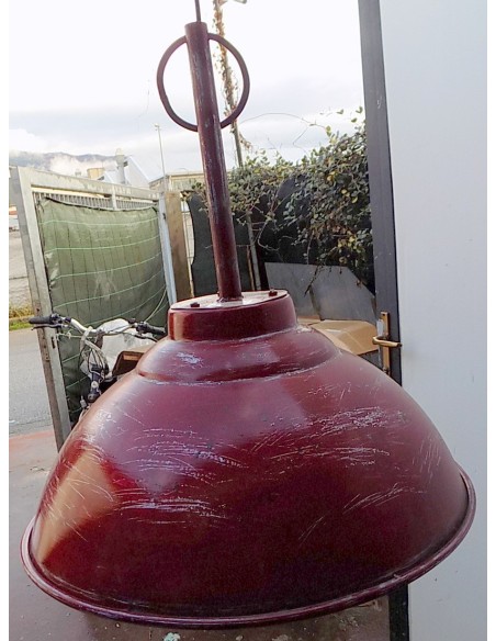 Lampadario in alluminio industrial nero 53x68 rosso nero bianco