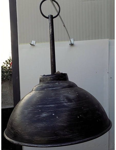 Lampadario in alluminio industrial nero 53x68 rosso nero bianco