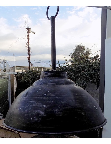 Lampadario in alluminio industrial nero 53x68 rosso nero bianco