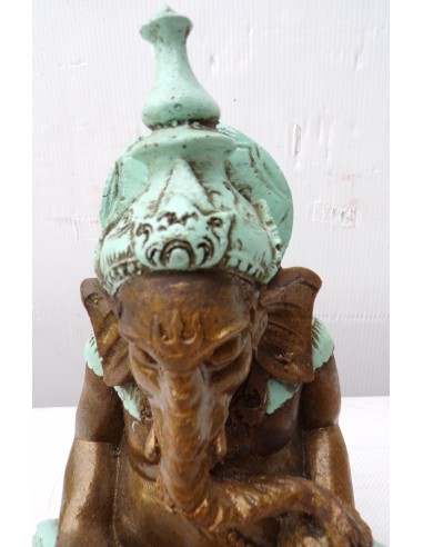 Ganesh oro e turchese cm 12x19x20h resina...
