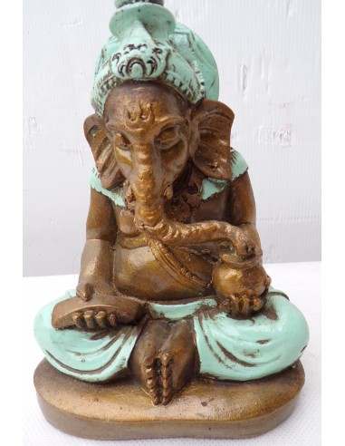 Ganesh oro e turchese cm 12x19x20h resina...