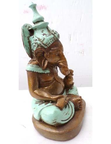 Ganesh oro e turchese cm 12x19x20h resina...