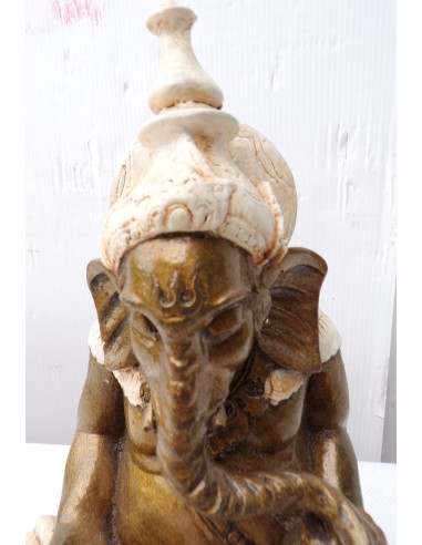 Ganesh oro e bianco crema cm 12x19x20h resina...