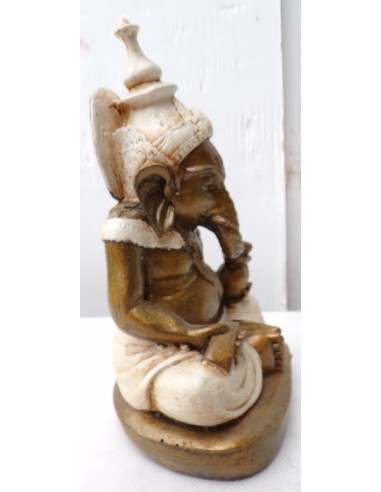 Ganesh oro e bianco crema cm 12x19x20h resina...