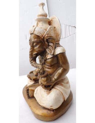 Ganesh oro e bianco crema cm 12x19x20h resina...