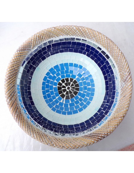 di svuotatasca artigianale in mosaico di vetro svuota tasca cm 20/25/35 diametro multicolor idea regalo