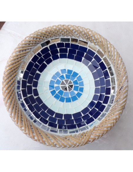 di svuotatasca artigianale in mosaico di vetro svuota tasca cm 20/25/35 diametro multicolor idea regalo