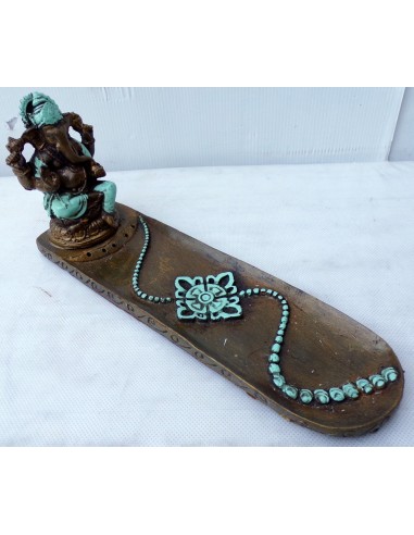 Brucia porta incensi in resina con Ganesh in...