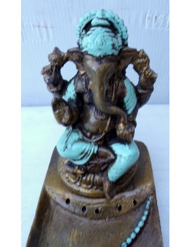 Brucia porta incensi in resina con Ganesh in...