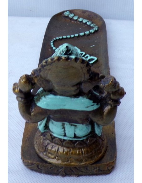 Brucia porta incensi in resina con Ganesh in preghiera cm 8x28x10h incenso