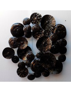 Quadro in ferro metallo funghi cm 76x84x10 pannello...