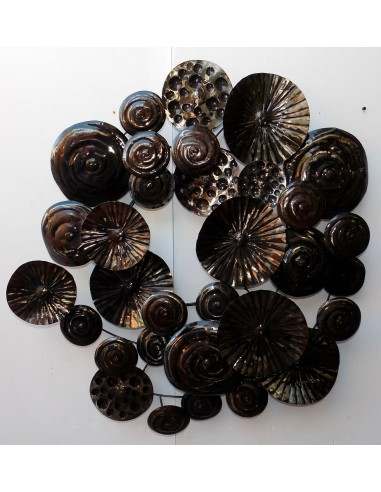 Quadro in ferro metallo funghi cm 76x84x10...