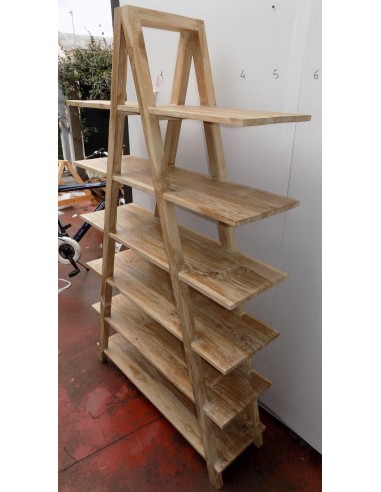 Libreria in legno di teak massello ad "A" color...