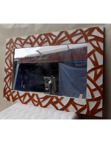 Specchio in legno intarsiato stagionato cm...