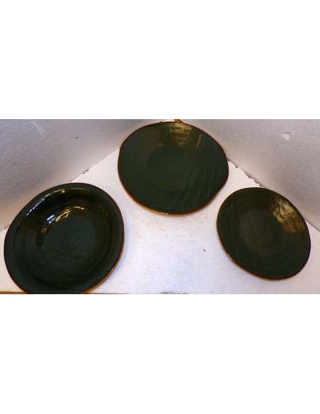 Posto Tavola del servizio piatti in ceramica verde militare linea mediterraneo novità home bianco