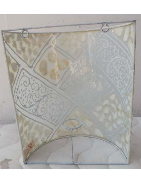 Applique in resina e madreperla bianca cm 25x13x30 etnico luce da muro moderno 3