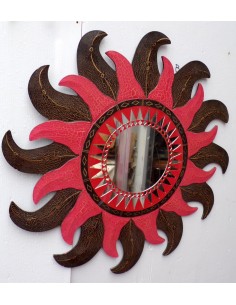 Specchio sole luna rosa rosso brunito diametro cm 60 con... 2
