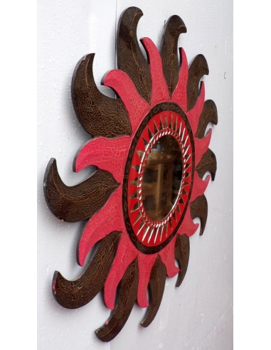 Specchio sole luna rosa rosso brunito diametro...