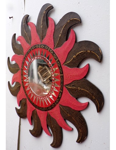 Specchio sole luna rosa rosso brunito diametro...