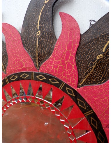 Specchio sole luna rosa rosso brunito diametro...