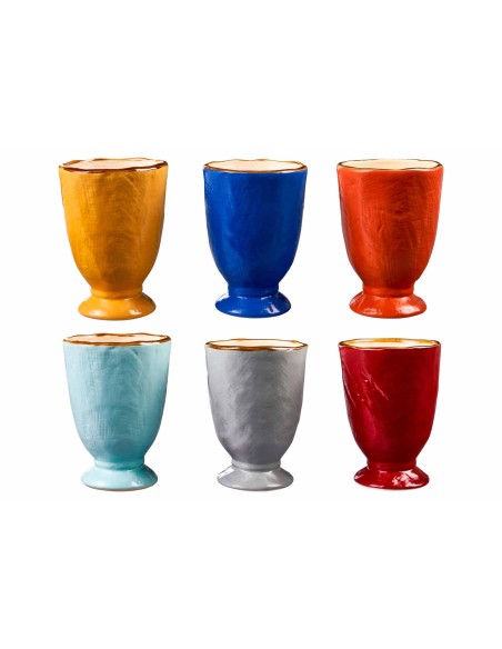 Servizio da 6 di bicchieri calici in Ceramica creati Mano Etnico Tazza da Tisana The tazze novità home