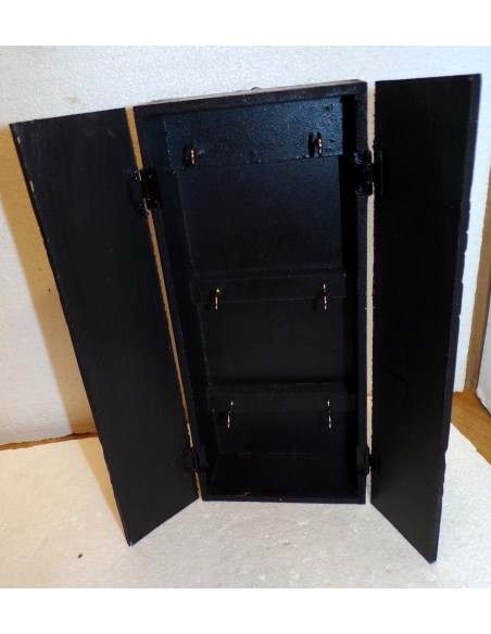 Portachiavi da muro in legno argento mdf con volto di Buddha cm 14x32x6