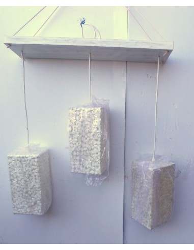 Lampadario tre luci pendenti di in resina e...