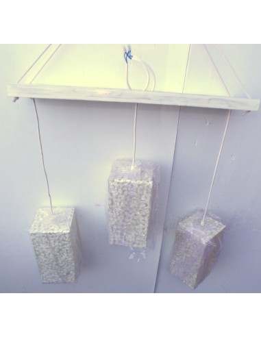 Lampadario tre luci pendenti di in resina e...