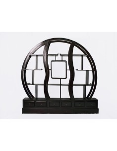 Libreria in teak con 6 cassetti nera componibile in 3... 2