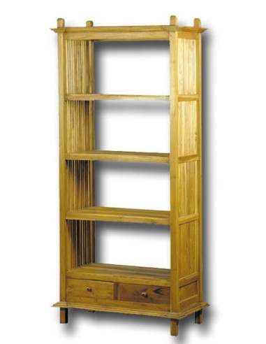 Libreria in teak color naturale con stecche...