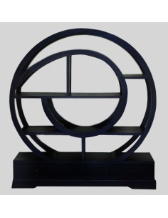 Libreria in teak con 3 cassetti nera a spirale cm... 2