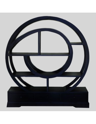 Libreria in teak con 3 cassetti nera a spirale...