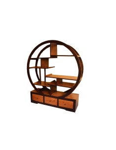 Libreria in teak con 3 cassetti bicolor a cerchio cm... 2