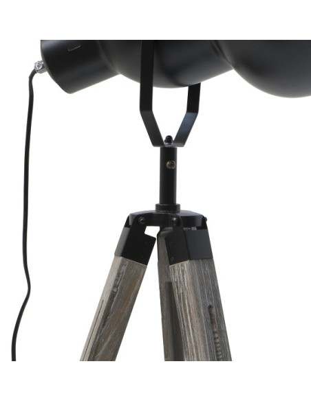 Piantana in stile industriale base legno luce in metallo cm 62 X 57 X 150