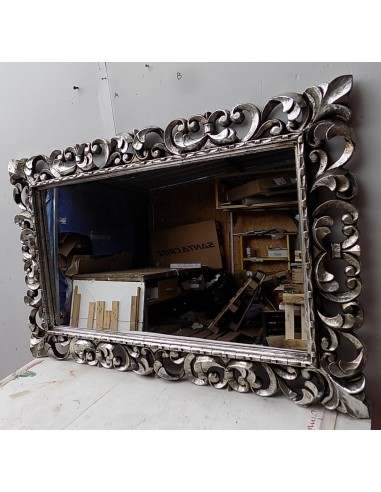 Specchio barocco in legno intarsiato cm 120x90...