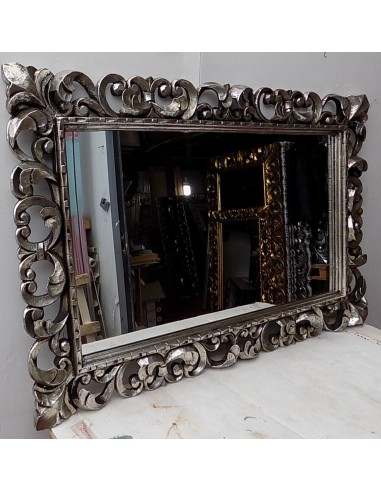 Specchio barocco in legno intarsiato cm 120x90...