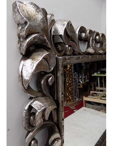 Specchio barocco in legno intarsiato cm 120x90...