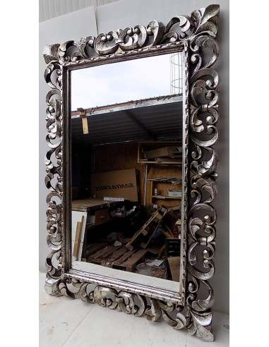 Specchio barocco in legno intarsiato cm 120x90...